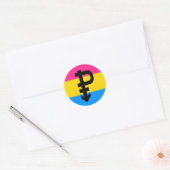 Pansexual-Stolperflagge Runder Aufkleber (Umschlag)