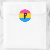 Pansexual-Stolperflagge Runder Aufkleber (Tasche)