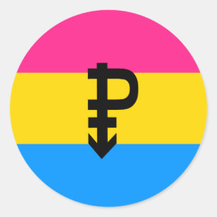 Pansexual-Stolperflagge Runder Aufkleber