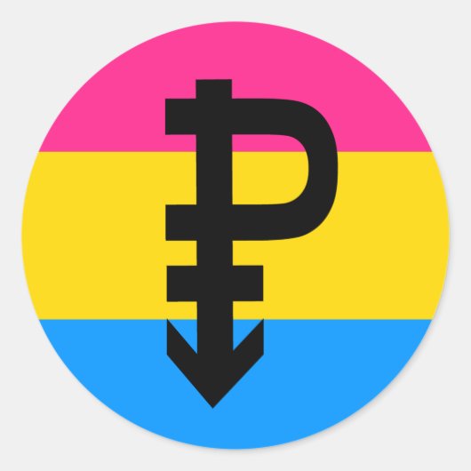 Pansexual-Stolperflagge Runder Aufkleber (Vorderseite)