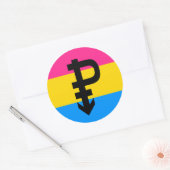 Pansexual-Stolperflagge Runder Aufkleber (Umschlag)