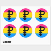 Pansexual-Stolperflagge Runder Aufkleber (Blatt)