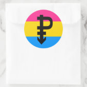 Pansexual-Stolperflagge Runder Aufkleber (Tasche)