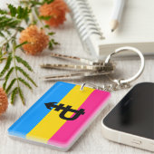 Pansexual-Stolperflagge Schlüsselanhänger (Vorderseite rechts)