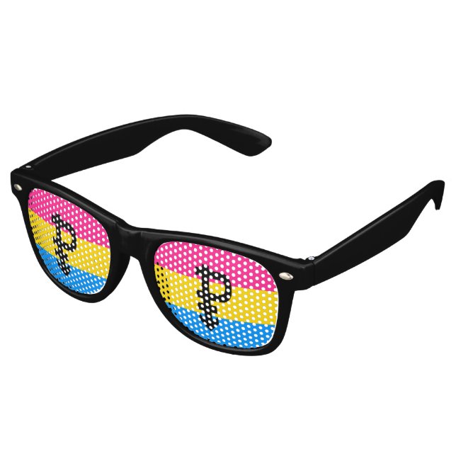 Pansexual-Stolperflagge Sonnenbrille (Schrägansicht)