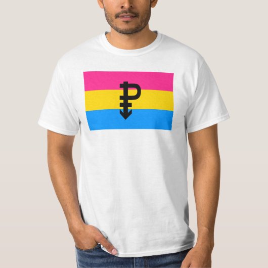 Pansexual-Stolperflagge T-Shirt (Vorderseite)