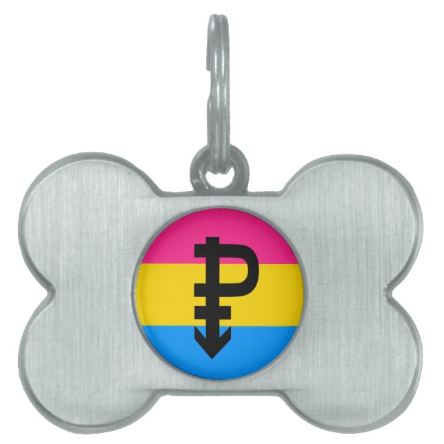 Pansexual-Stolperflagge Tiermarke (Vorderseite)