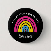 Pansexual Stolz feiern Diversity Liebe ist Liebe Button (Vorderseite)