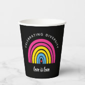 Pansexual Stolz feiern Diversity Liebe ist Liebe Pappbecher (Vorderseite)