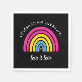 Pansexual Stolz feiern Diversity Liebe ist Liebe Serviette