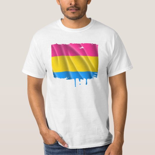 PANSEXUAL STOLZ-FLAGGEN-GEWELLTER ENTWURF T-Shirt (Vorderseite)