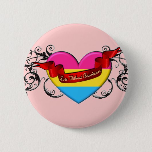 Pansexual Stolz: Liebe ohne Grenzen Button (Vorderseite)