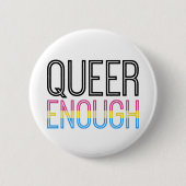 Pansexual Stolz - queer genug Knopf Button (Vorderseite)
