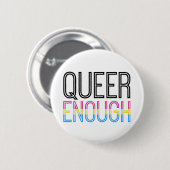 Pansexual Stolz - queer genug Knopf Button (Vorne & Hinten)