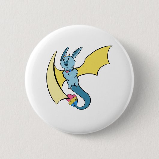 Pansexual Stolz-Schläger-Drache Button (Vorderseite)