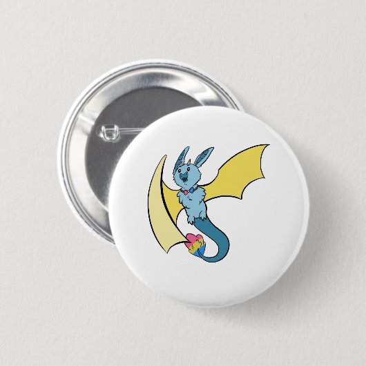 Pansexual Stolz-Schläger-Drache Button (Vorne & Hinten)