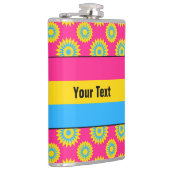 Pansexualität Stolperflagge mit rosa Blume Flachmann (Rechts)