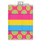 Pansexualität Stolperflagge mit rosa Blume Flachmann (Rückseite)