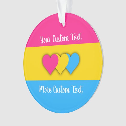 Pansexualität Stolperflagge mit Textzeichnung Ornament (Vorderseite)