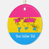 Pansexualität Stolperflagge mit Weltkarte Keramik Ornament (Links)