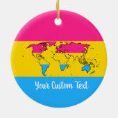 Pansexualität Stolperflagge mit Weltkarte Keramik Ornament (Hinten)
