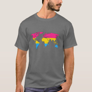 Pansexualität Stolz Weltkarte T - Shirt