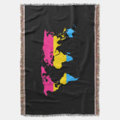 Pansexualität stolz Weltkarte werfen Decke (Vorderseite Vertikal)