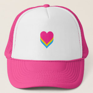 Pansexualitäts-Stolz Truckerhut mit Herzen Truckerkappe