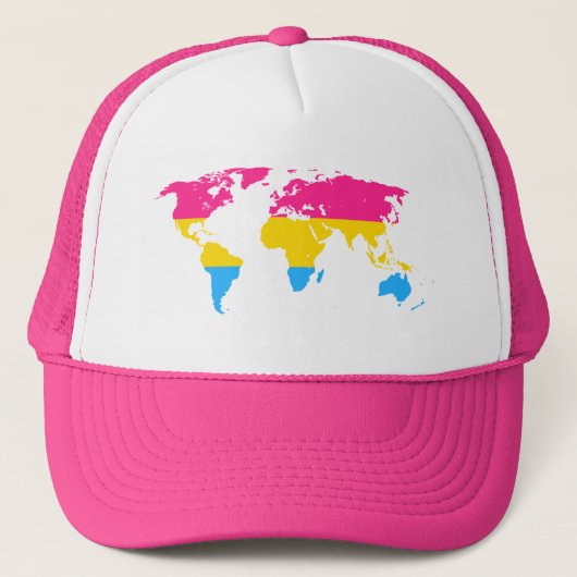 Pansexualitäts-Stolz Weltkarte Mütze (Vorderseite)