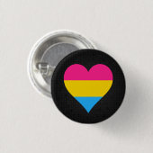 Pansexualitätsflagge schwarzer Knopf Button (Vorne & Hinten)