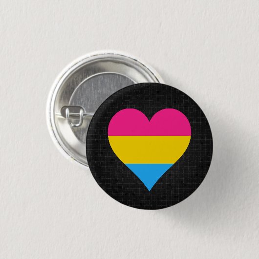 Pansexuality flag black button (Vorne & Hinten)