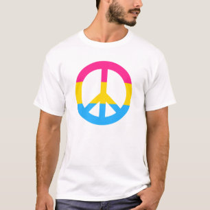 Pansexuality Flaggen-Friedenszeichen T - Shirt