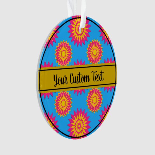 Pansexuality pride blue flower pattern ornament (Vorderseite)