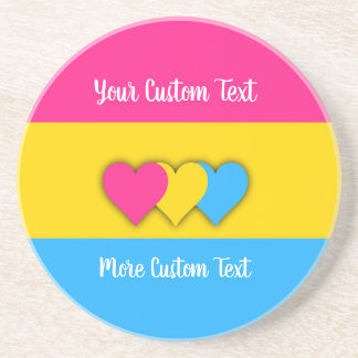 Pansexuality pride flag with text getränkeuntersetzer