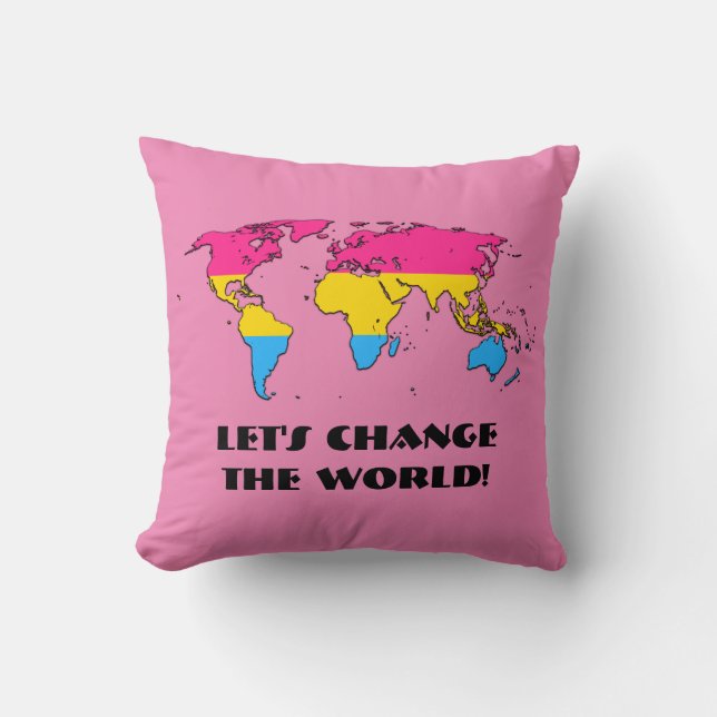 Pansexuality Pride Karte des World Throw Pillow Kissen (Vorderseite)