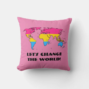 Pansexuality Pride Karte des World Throw Pillow Kissen