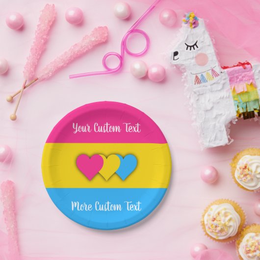 Pansexuality-Stolperflagge mit Text-Papier-Tellern Pappteller (Party)