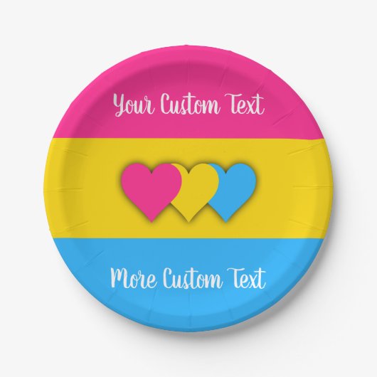 Pansexuality-Stolperflagge mit Text-Papier-Tellern Pappteller (Vorderseite)