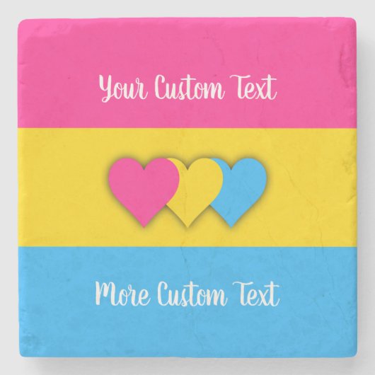Pansexuality-Stolperflagge mit Textstein-Untersetz Steinuntersetzer (Vorderseite)