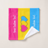 Pansexuality-Stolperflagge mit textuellem Handtuch Badhandtuch Set (Waschlappen)