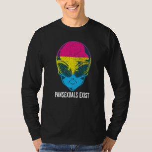 Pansexuelle existieren Pan Alien Pride Regenbogen T-Shirt