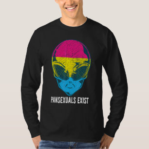 Pansexuelle existieren Pan Alien Stolz Regenbogen T-Shirt
