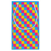 Pansexuelle Farben Schachtel Muster Geschenktasche Kleine Geschenktüte (Rückseite)