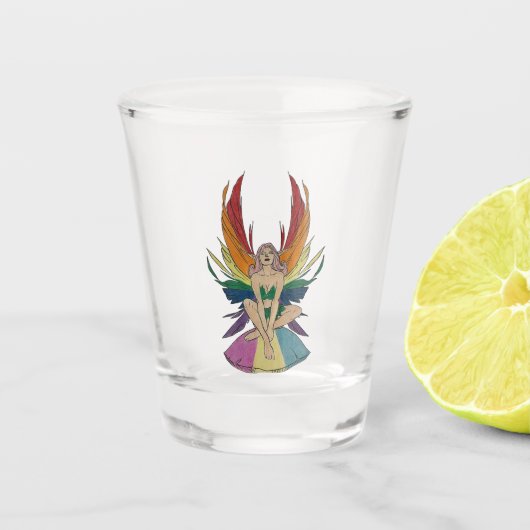 Pansexuelle Fee Schnapsglas (Vorderseite)