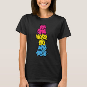 Pansexuelle Katzenstapel Pan-Stolzflagge Lgbt Männ T-Shirt