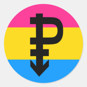Pansexuelle Pride-Flagge Runder Aufkleber