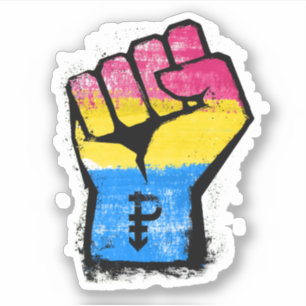 Pansexuelle Protestfaust Aufkleber