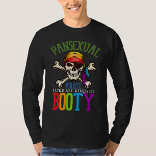Pansexueller Pirat mag alle Arten von Beute Schwul T-Shirt