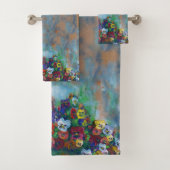 Pansies 3 piece badhandtuch set (Insitu)