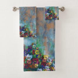 Pansies 3 piece badhandtuch set